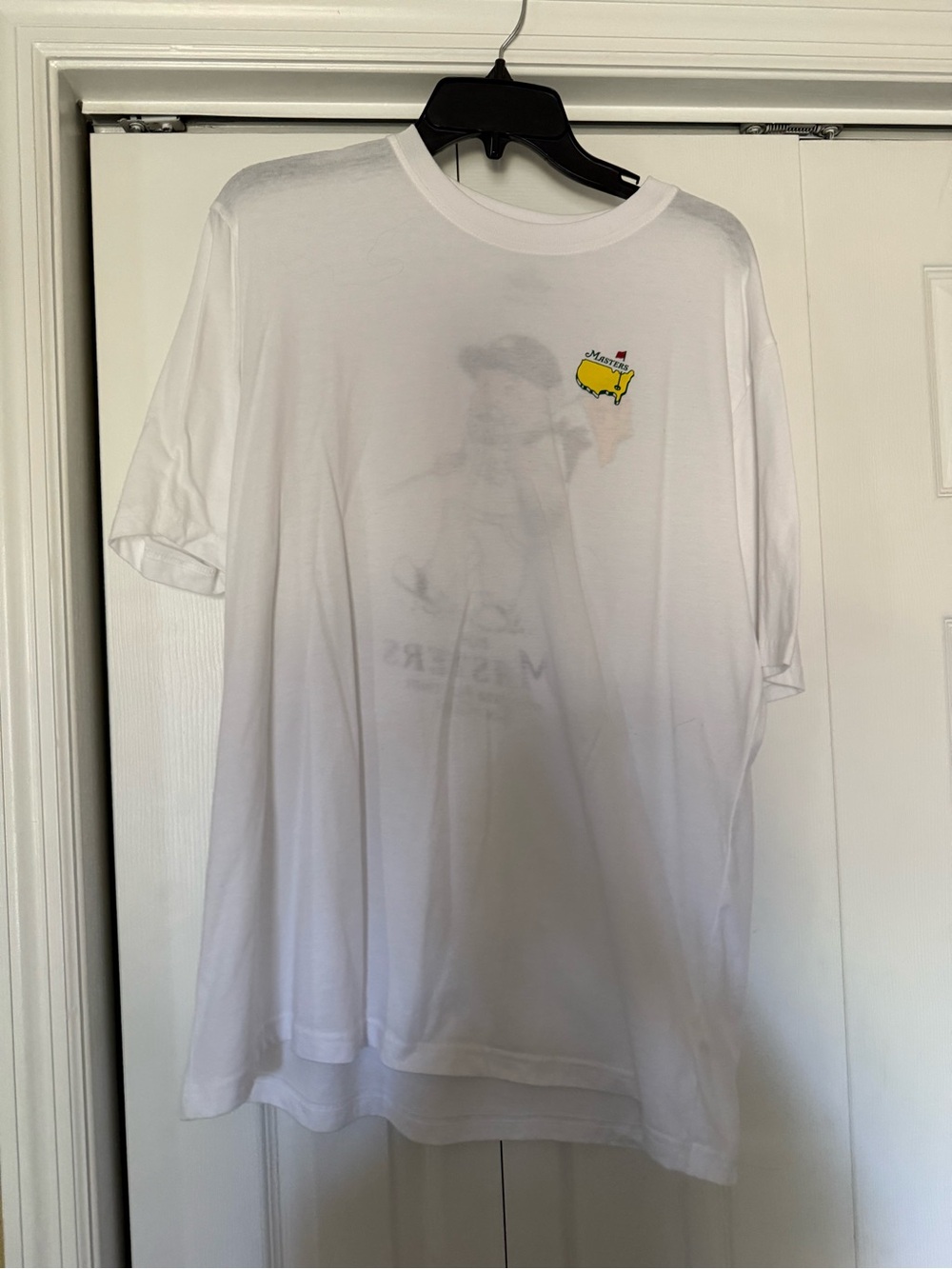 Masters White Short-Sleeve Crewneck T-Shirt with Yellow Map Graphic